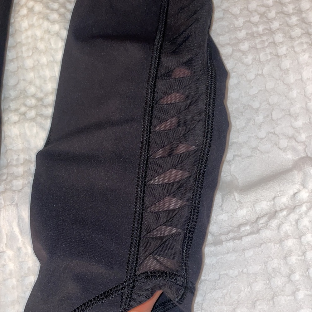 Black cropped size 2 Lululemon mesh leggings